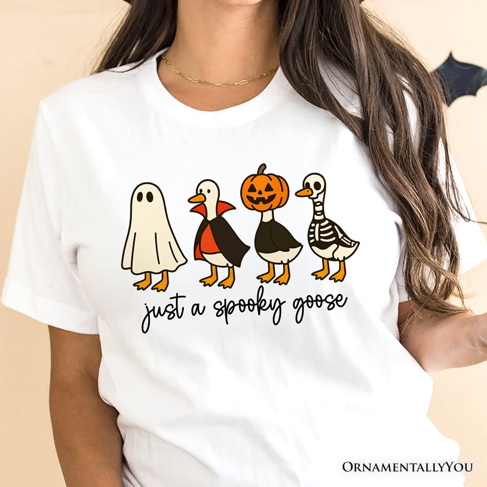 Just a Spooky Goose T-Shirt, Funny Halloween Costumes Tee T-Shirts OrnamentallyYou 