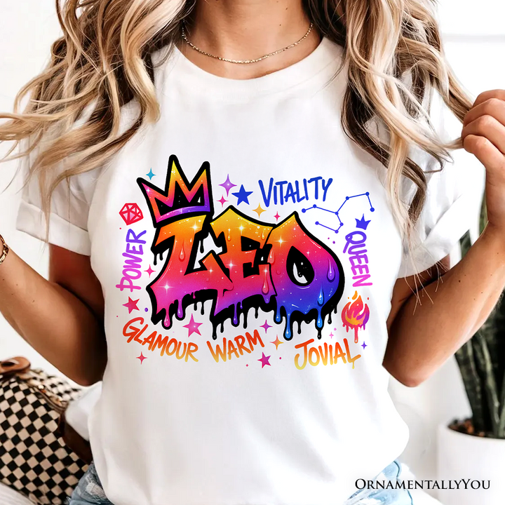 Leo Graffiti Zodiac T-Shirt, Street Style Astrology Horoscope Tee