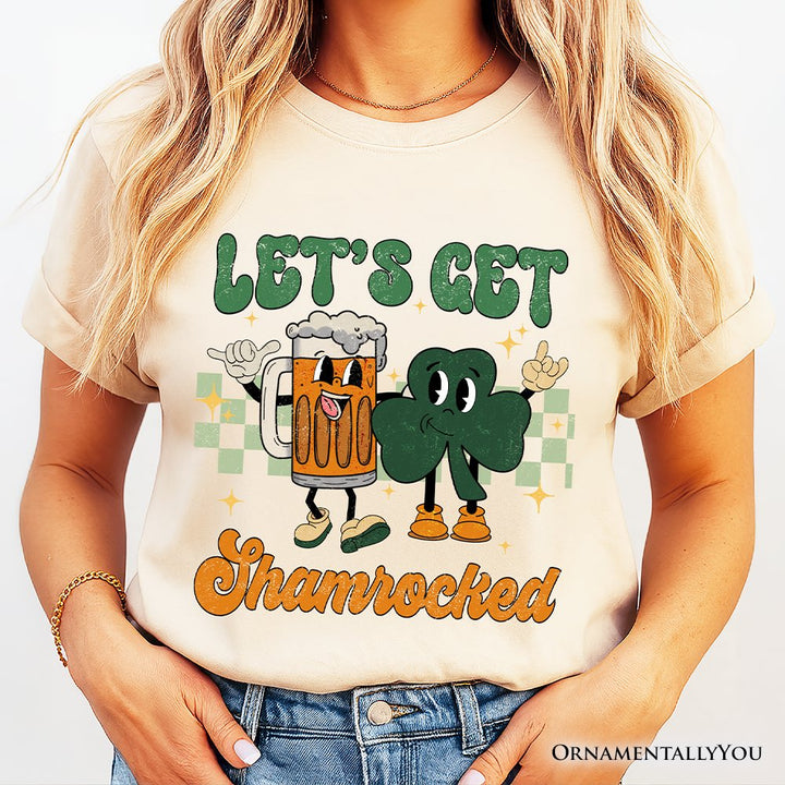 Let’s Get Shamrocked St Patrick’s Day T-Shirt, Funny Beer and Clover Drinking Tee T-Shirts OrnamentallyYou 