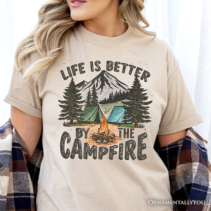 Life Is Better by the Campfire T-Shirt, Outdoors Camping Tee T-Shirts OrnamentallyYou 