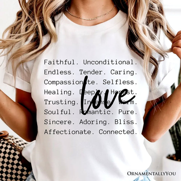 Love Definition Words T-Shirt, Minimalist Valentine Inspirational Love Tee T-Shirts OrnamentallyYou 
