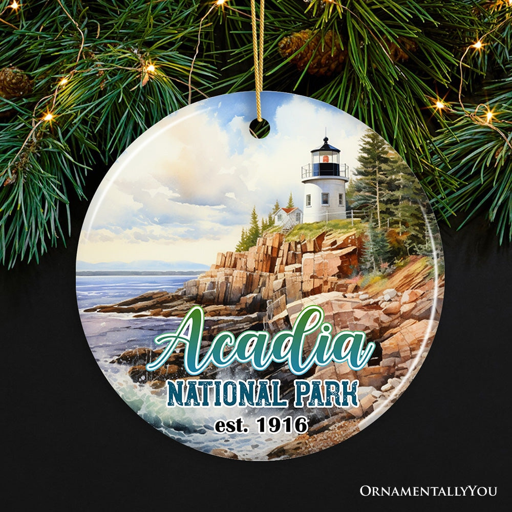 Majestic Acadia National Park Artwork Ornament, Travel Souvenir and Christmas Gift Ceramic Ornament OrnamentallyYou Circle 