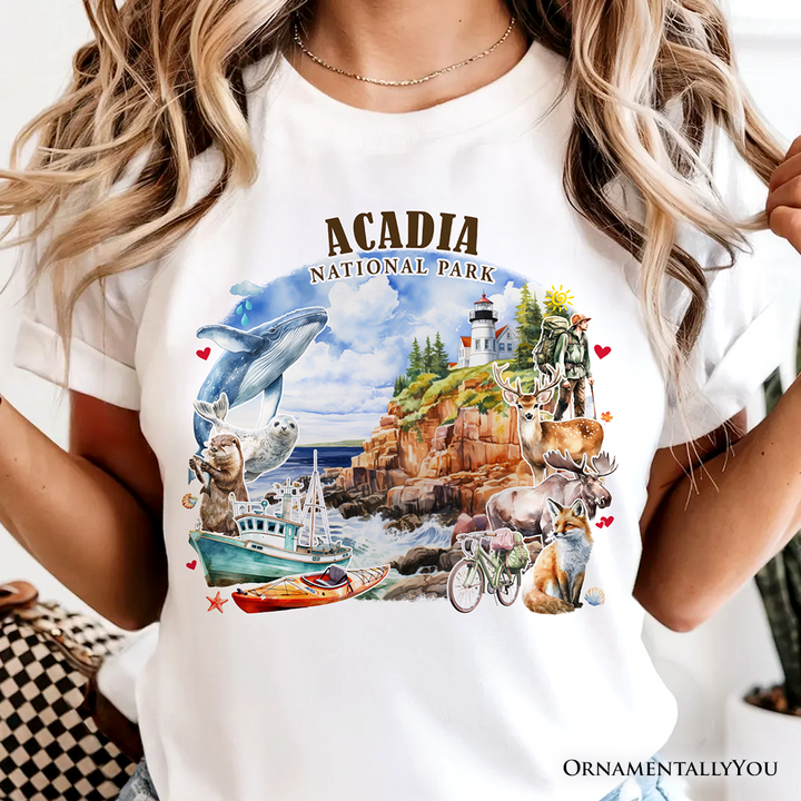 Majestic Acadia National Park Artwork T-Shirt, Maine Travel Tee and Souvenir