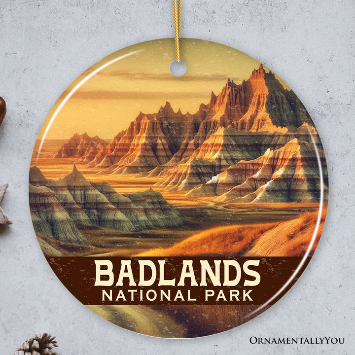 Majestic Badlands National Park Ornament, Scenic Western Landscape Christmas Gift and Nature Souvenir