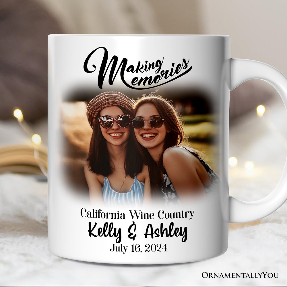 Making Memories Personalized Vacation Themed Mug, Photo Upload Travel Souvenir Personalized Ceramic Mug OrnamentallyYou 12oz Mug 