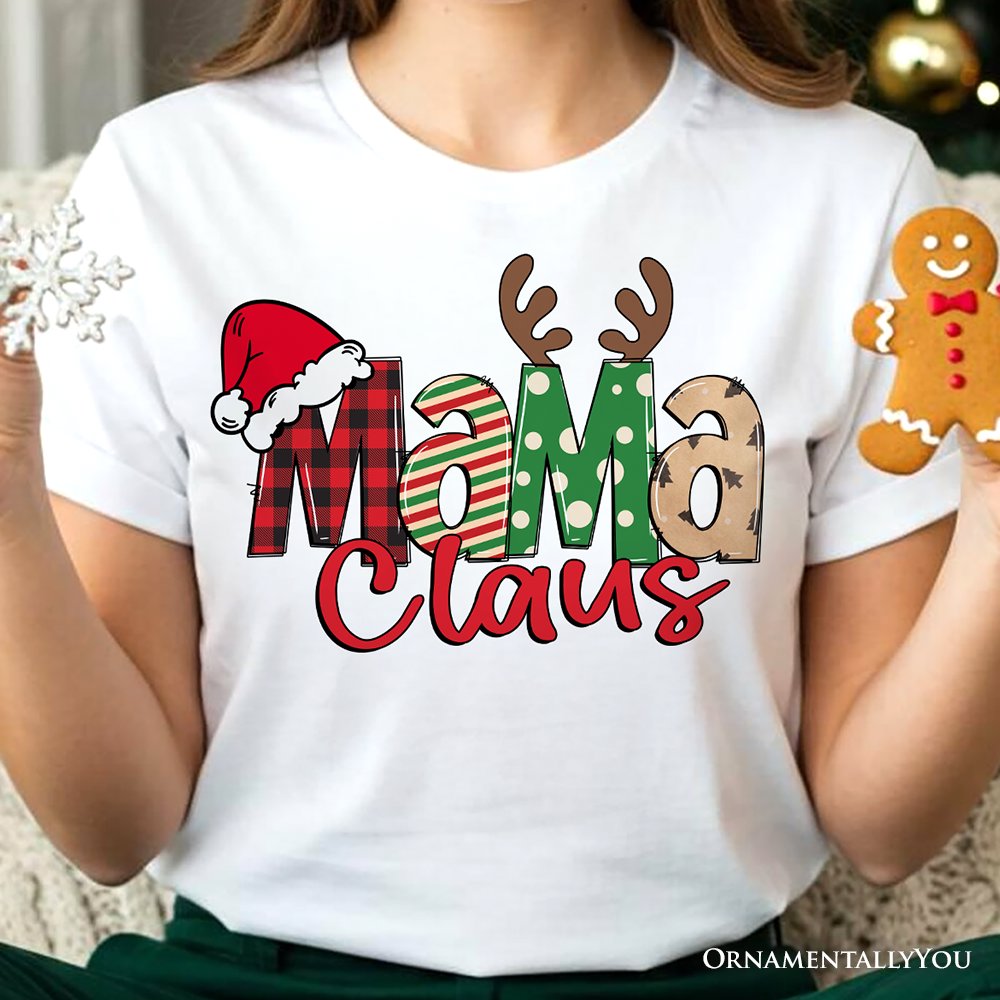Mama Claus Retro Christmas T-Shirt, Matching Family Holiday Tee T-Shirts OrnamentallyYou 