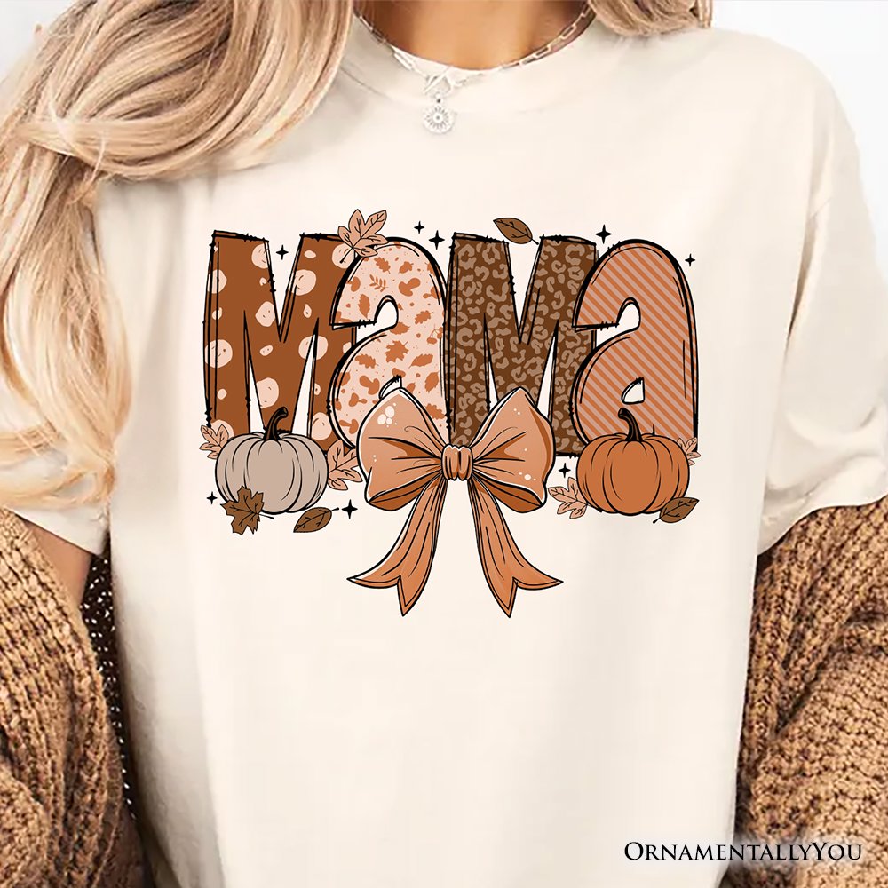 Mama Coquette Autumn T-Shirt, Cozy Fall Pumpkins for Mothers T-Shirts OrnamentallyYou 