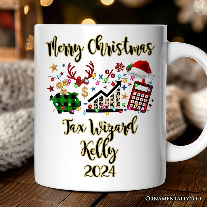 Personalized Mug Finance Professional Buffalo Plaid Christmas, Custom Accountant and Financial Advisor Gift Personalized Ceramic Mug OrnamentallyYou 12oz Mug Customized 