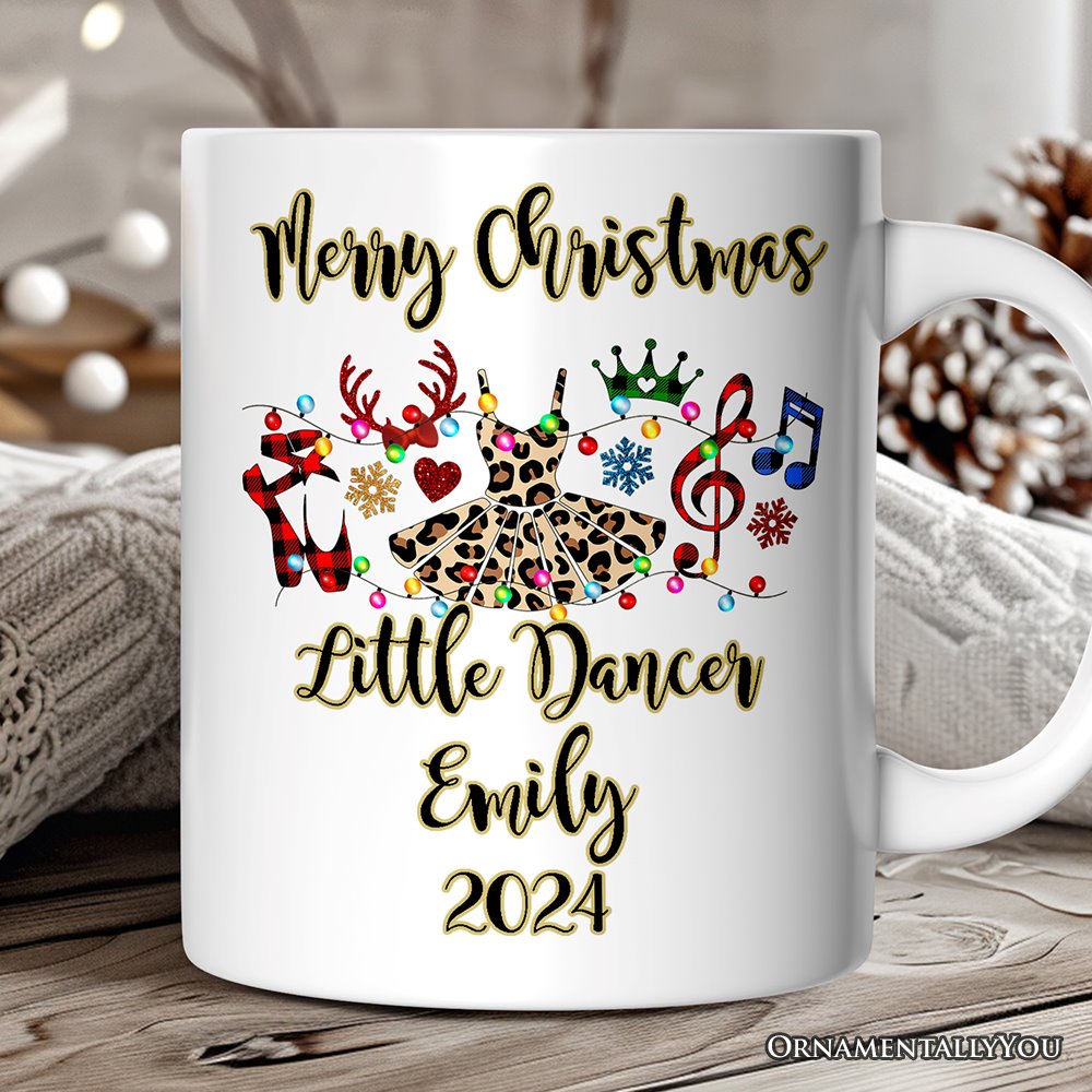 Personalized Mug Ballet Buffalo Plaid Christmas, Dance Teacher Gift Personalized Ceramic Mug OrnamentallyYou 12oz Mug Customized 