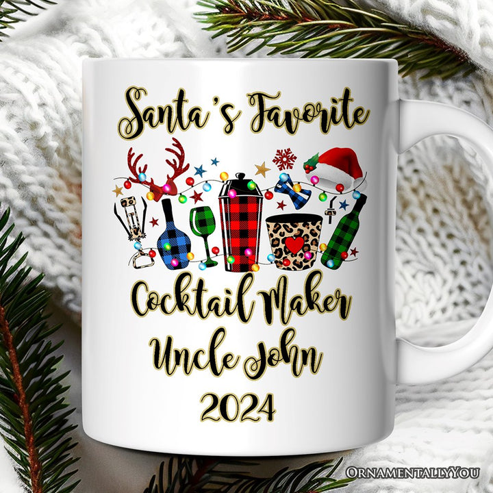 Personalized Mug Bartender Buffalo Plaid Christmas Gift Personalized Ceramic Mug OrnamentallyYou 12oz Mug Customized 