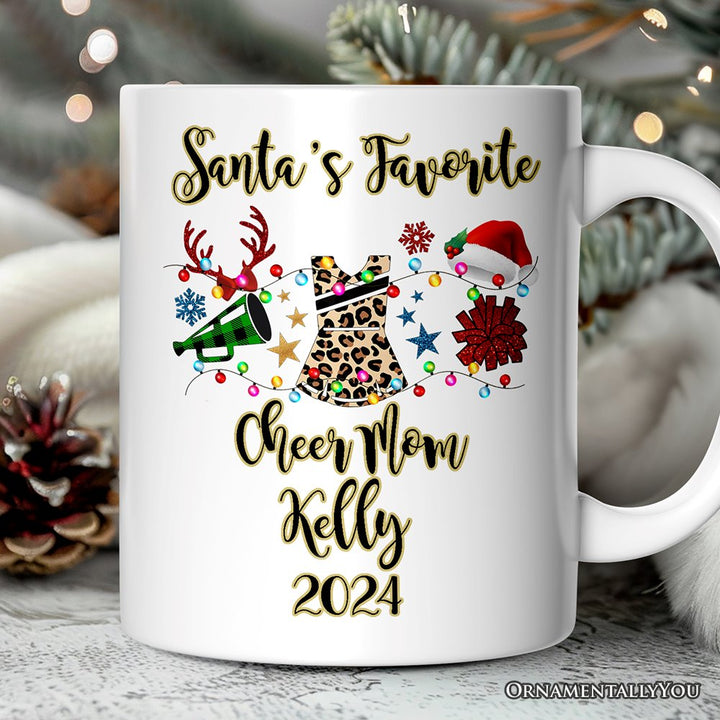 Personalized Mug Cheerleader Buffalo Plaid Christmas, Cheer Mom Gift Personalized Ceramic Mug OrnamentallyYou 12oz Mug Customized 