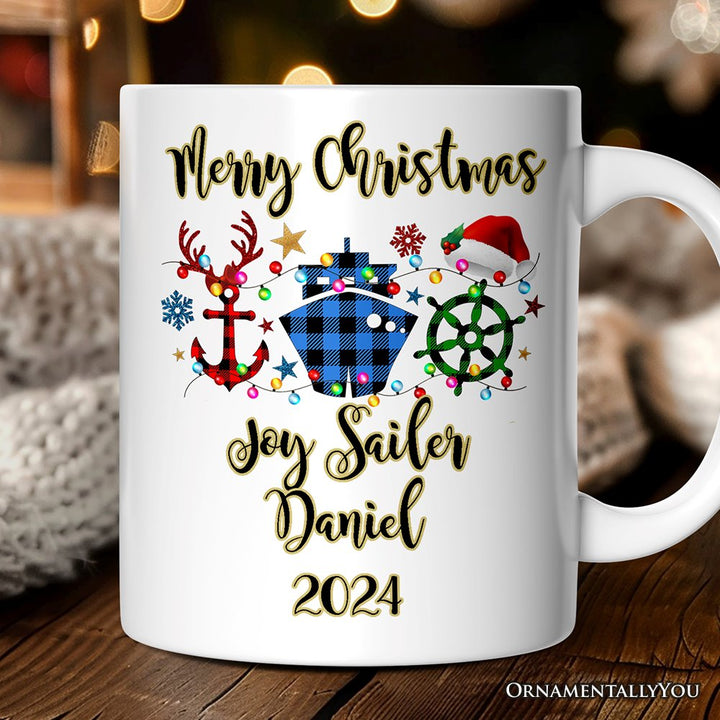 Personalized Mug Cruise Vacation Buffalo Plaid Christmas Gift Personalized Ceramic Mug OrnamentallyYou 12oz Mug Customized 