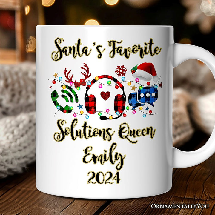 Personalized Mug Customer Service Representative Buffalo Plaid Christmas Gift Personalized Ceramic Mug OrnamentallyYou 12oz Mug Customized 