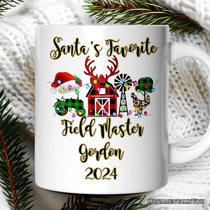 Personalized Mug Farm Buffalo Plaid Christmas, Farmhouse Gift Personalized Ceramic Mug OrnamentallyYou 12oz Mug Customized 