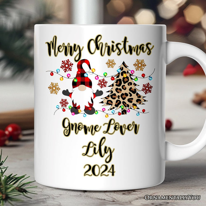 Personalized Mug Gnome Buffalo Plaid Christmas Gift Personalized Ceramic Mug OrnamentallyYou 12oz Mug Customized 