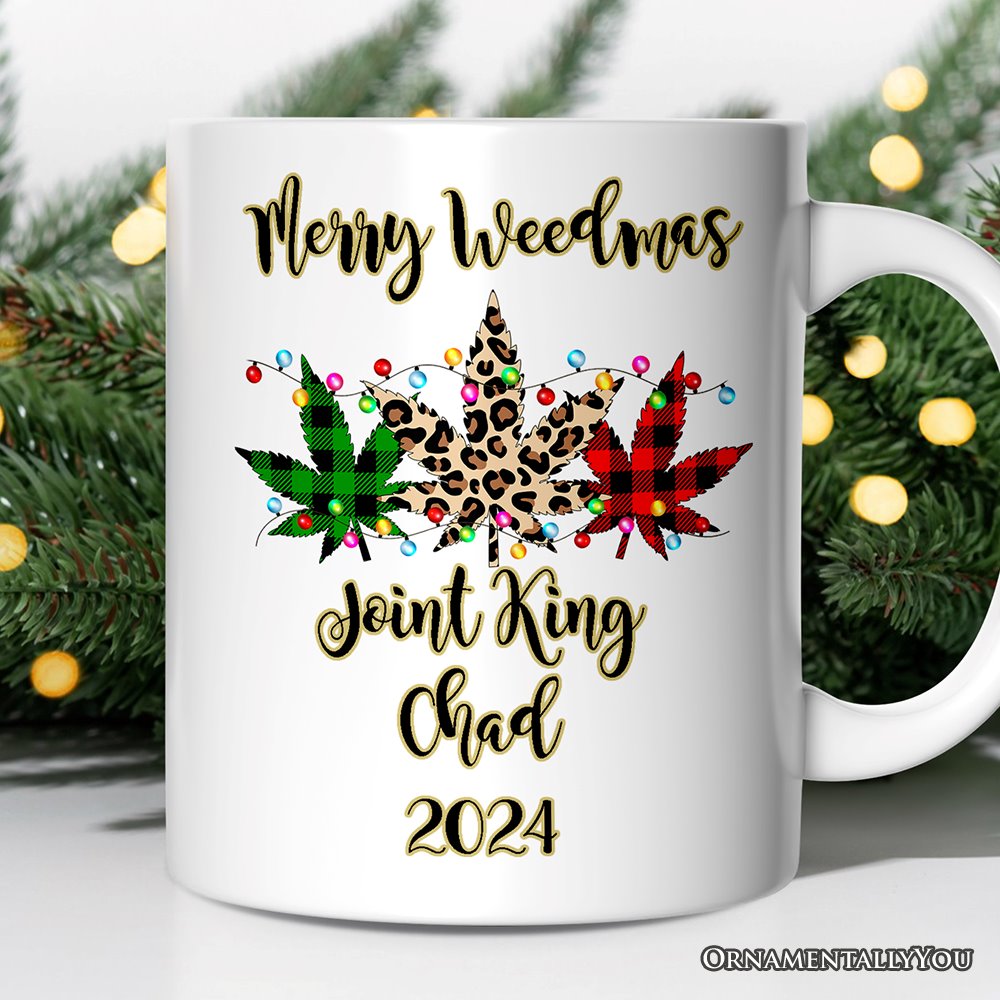 Personalized Mug Marijuanna Buffalo Plaid Christmas Cannabis Gift Personalized Ceramic Mug OrnamentallyYou 12oz Mug Customized 