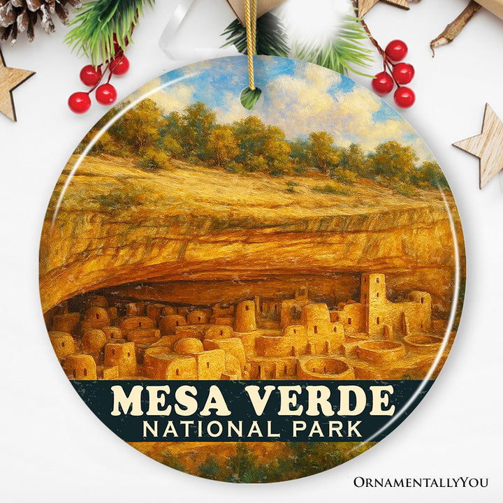 Mesa Verde National Park Ornament, Colorado Cliff Dwellings Ancient Ruins Christmas Keepsake and Historic Travel Souvenir