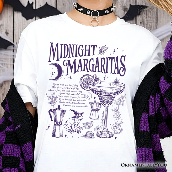 Midnight Margaritas Halloween T-Shirt, Whimsical Tee for Drinking Witches