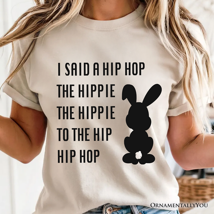 Minimalist Easter Bunny Funny Retro T-Shirt, I Said A Hip Hop The Hippie Tee