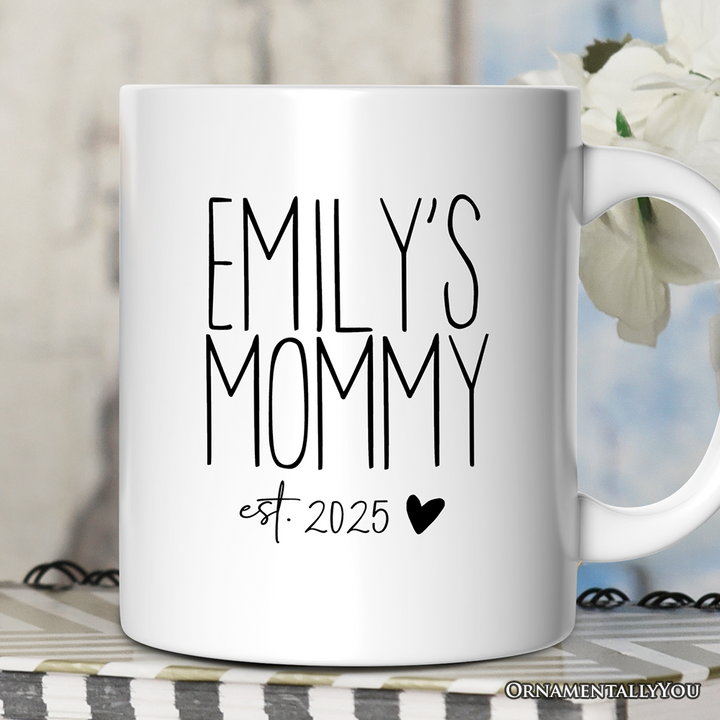 New Mom Personalized Mug, Blessed Mommy Gift With Custom Name and Year