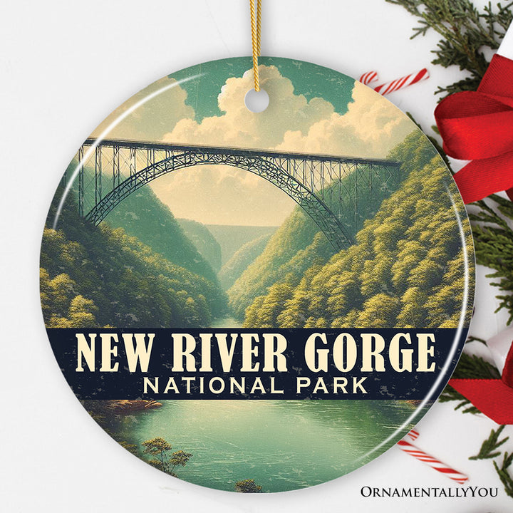 New River Gorge National Park Ornament, West Virginia Iconic Bridge View Christmas Keepsake and Travel Souvenir