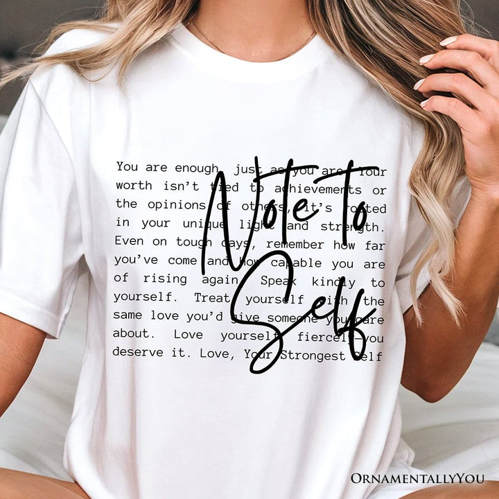Note To Self Mental Health T-Shirt, Motivational Definition Tee T-Shirts OrnamentallyYou 