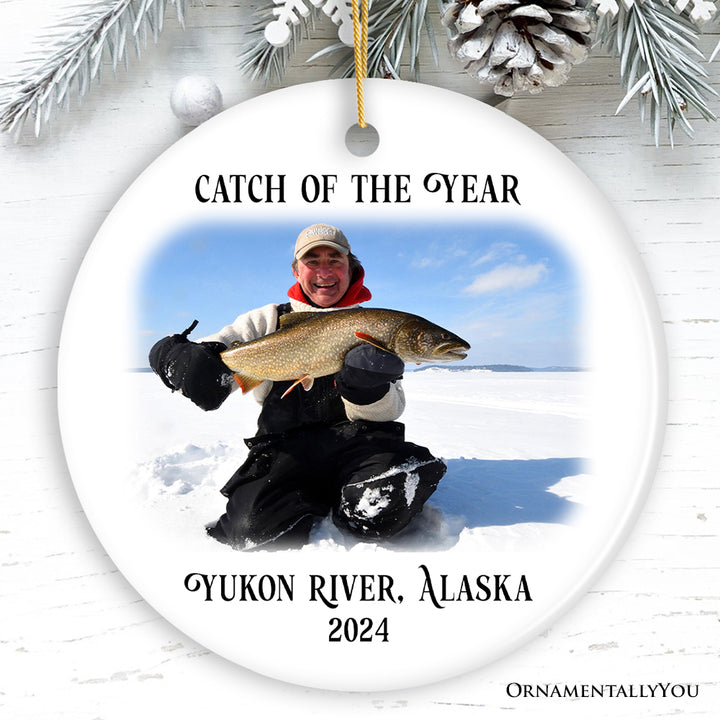 Personalized Fishing Keepsake Ornament Gift, Catch of the Year Photo