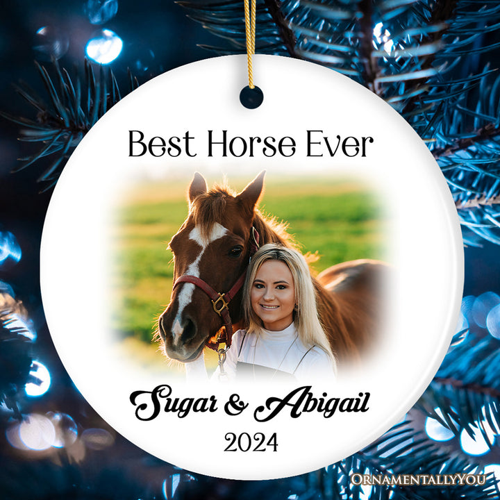 Personalized Horse Photo Ornament, Keepsake Picture Horse Lovers Gifts