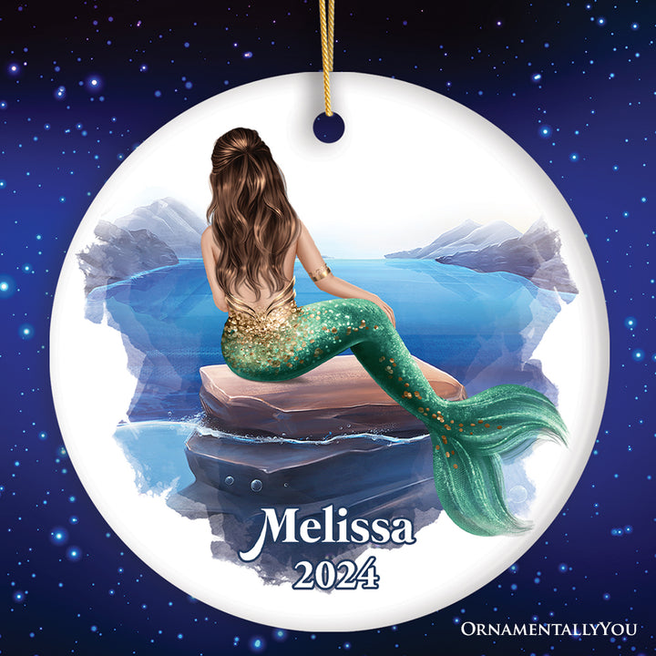 Personalized Mermaid Women Christmas Ornament