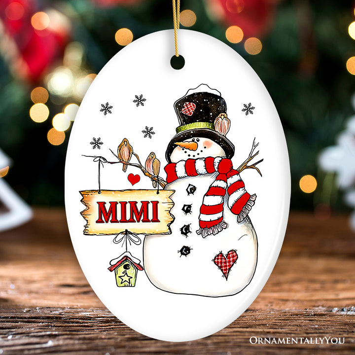 Personalized Snowman Christmas Ornament, Family Gift