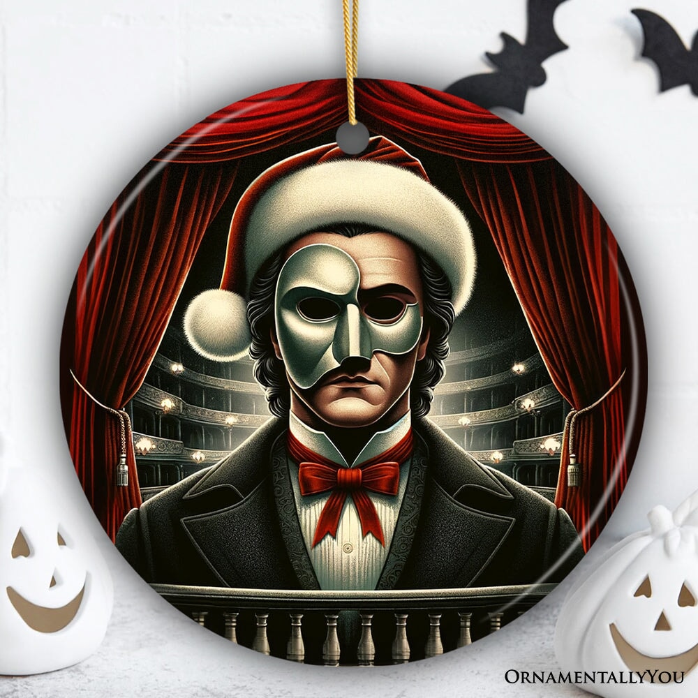 Phantom of the Opera Ceramic Ornament, Menacing Holiday Gift for Halloween Tree Ceramic Ornament OrnamentallyYou Circle 