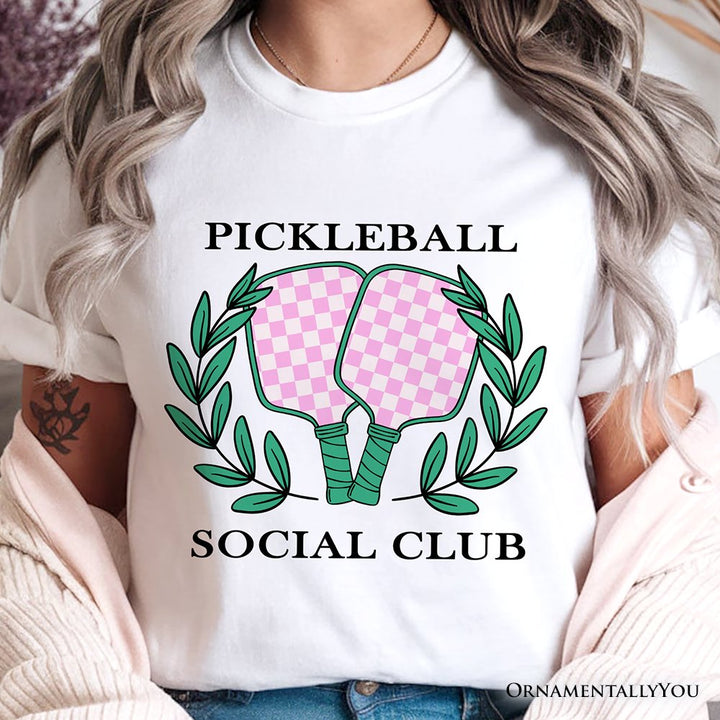 Pickleball Social Club T-Shirt, Cute Retro Girly Sporty Tee T-Shirts OrnamentallyYou 