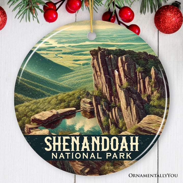 Picturesque Shenandoah National Park Ornament, Virginia Mountain View Christmas Decor and Nature Explorer Gift