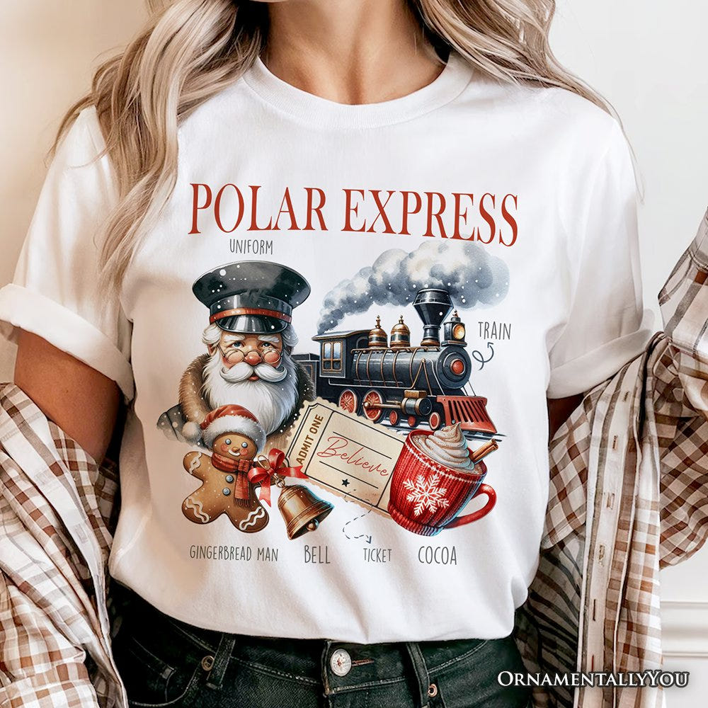 Polar Express Christmas T-Shirt, Vintage Holiday Santa Tee T-Shirts OrnamentallyYou 