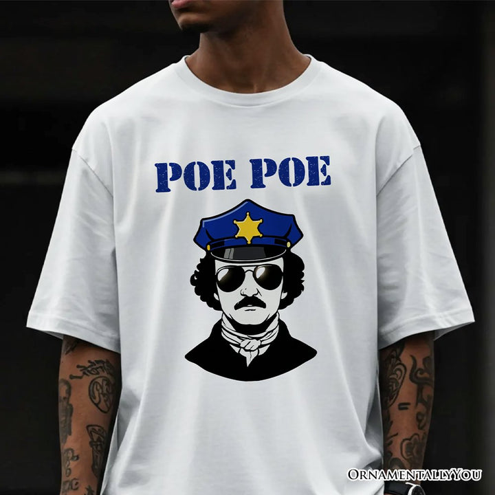 Police Edgar Allan Poe Poe T-Shirt, Navy and White Funny Tee T-Shirts OrnamentallyYou 