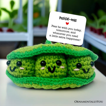 Positivity Peas Crochet Support Doll, Encouragement Gift for Children and Adults Crochet Toys OrnamentallyYou 