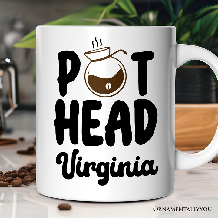 Pot Head Personalized Mug, Funny Coffee Lover Gift With Custom Name