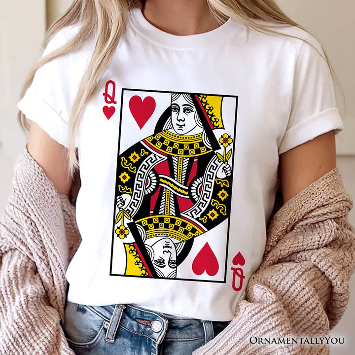 Queen of Hearts Card T-Shirt, Classic Retro Love Valentine Tee T-Shirts OrnamentallyYou 
