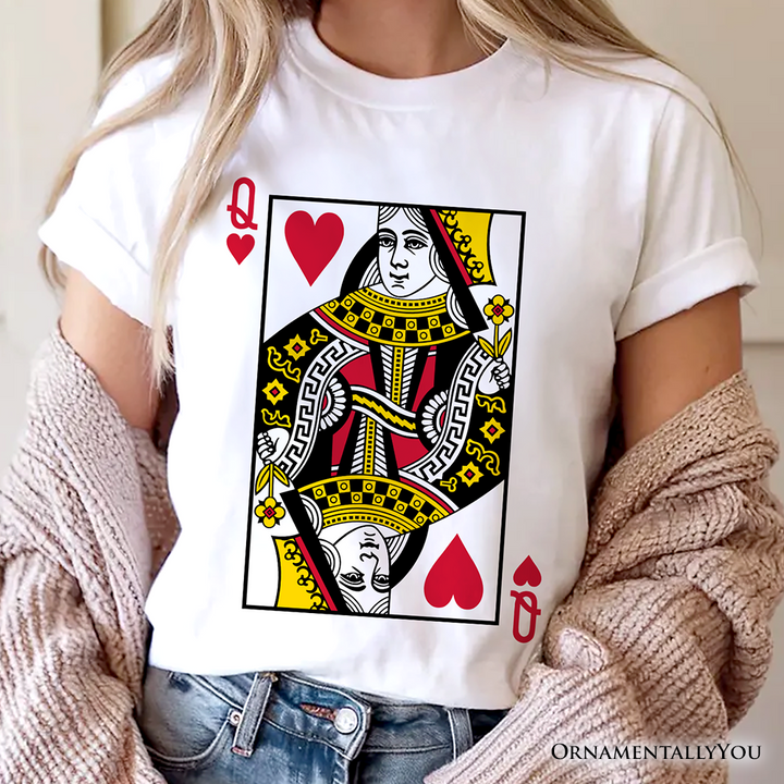Queen of Hearts Card T-Shirt, Classic Retro Love Valentine Tee