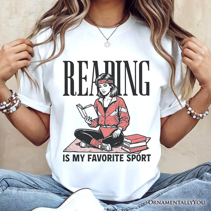 Reading Is My Favorite Sport Bookworm T-Shirt, Retro Bibliophile Tee T-Shirts OrnamentallyYou 