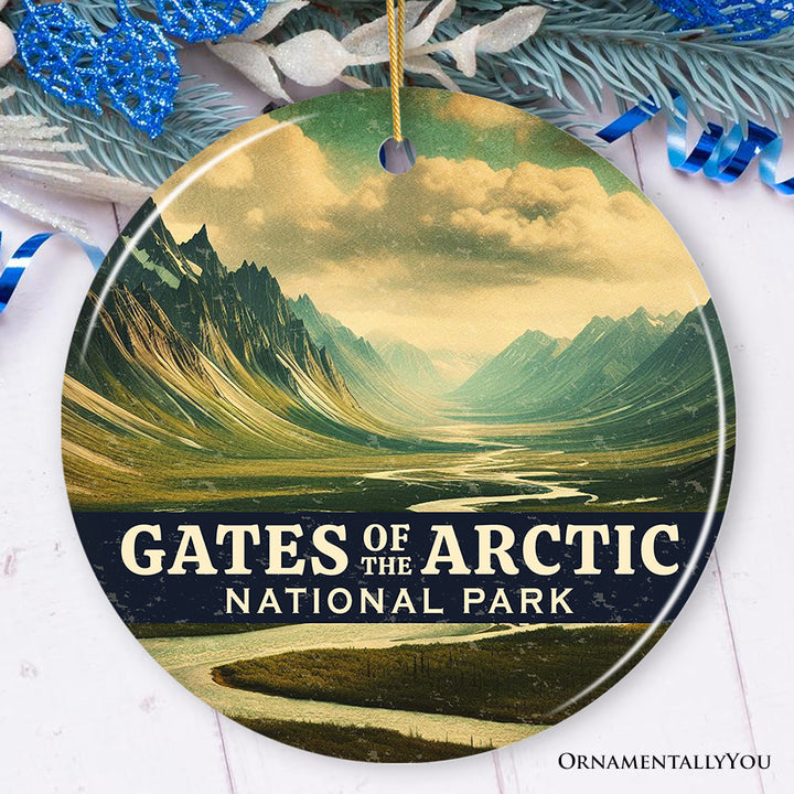 Remote Gates of the Arctic National Park Ornament, Alaska Untamed Wilderness Valley Christmas Gift and Arctic Adventure Keepsake
