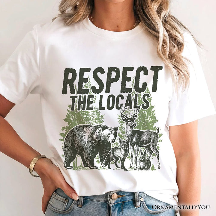 Respect the Locals Wild Animal T-Shirt, Vintage Camping Nature Tee T-Shirts OrnamentallyYou 