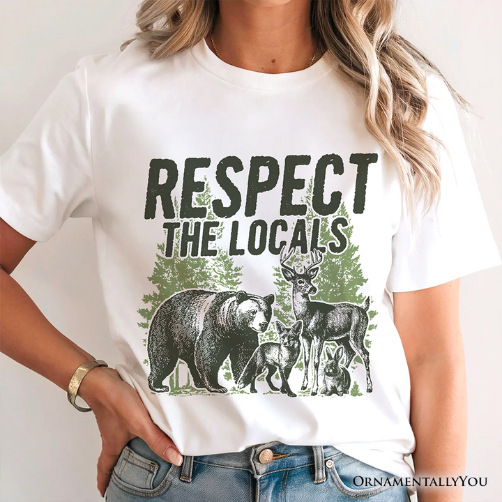 Respect the Locals Wild Animal T-Shirt, Vintage Camping Nature Tee