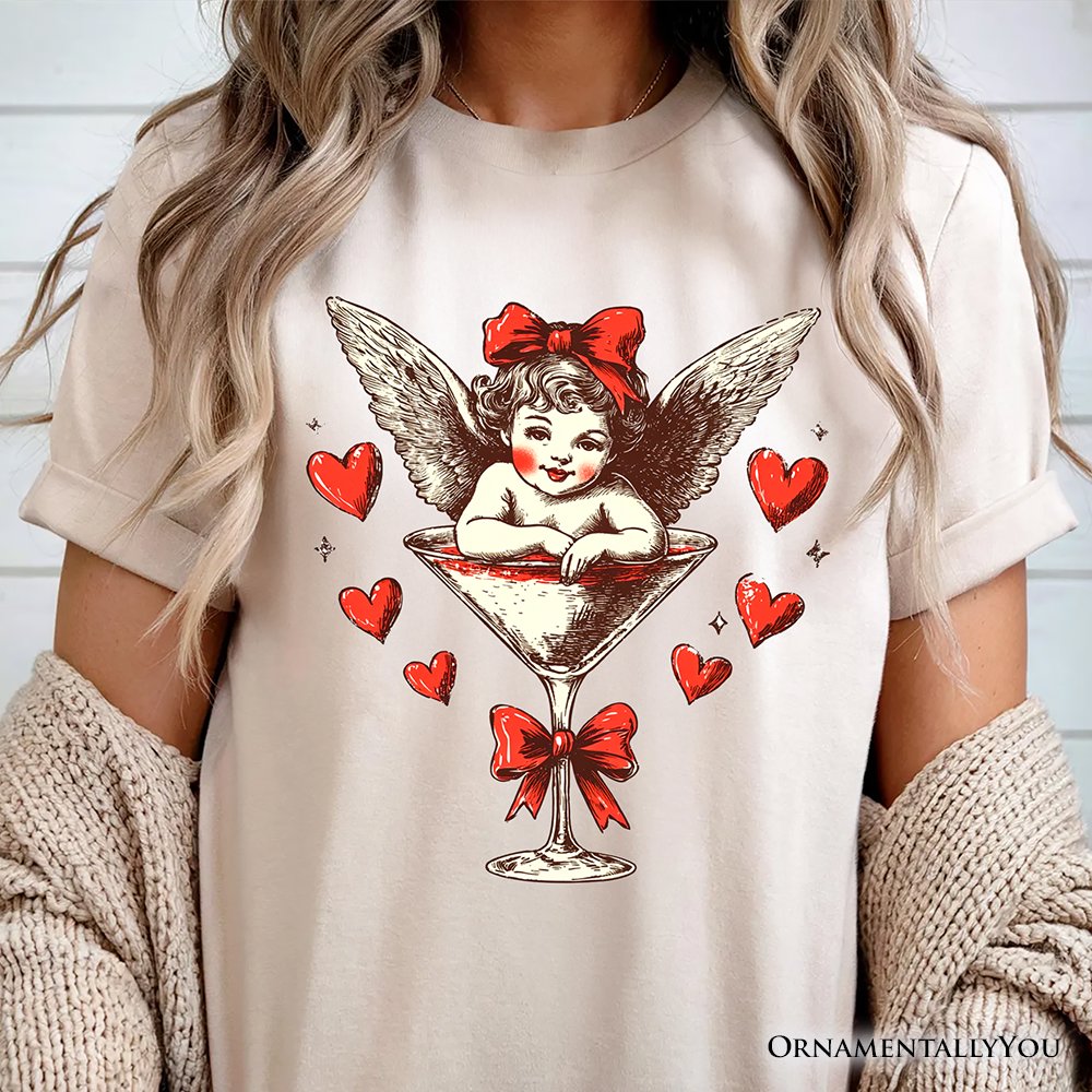 Retro Coquette Cupid Valentine T-Shirt, Galentine Tee T-Shirts OrnamentallyYou 