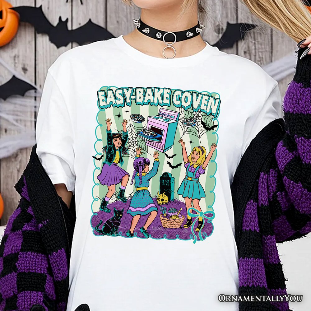 Retro Easy-Bake Coven Horror Movie T-Shirt, Funny Retro Witch Halloween Tee T-Shirts OrnamentallyYou 