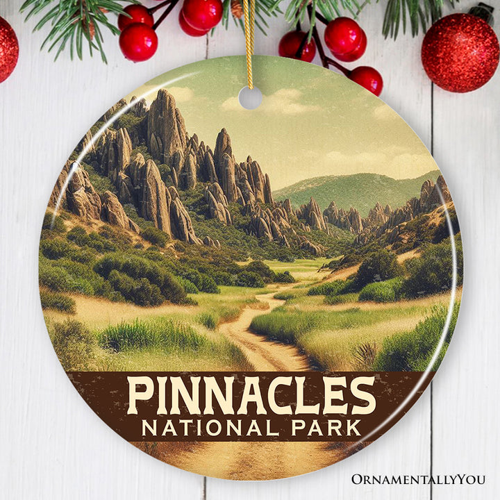 Rugged Pinnacles National Park Ornament, California Rock Spire Trail Christmas Gift and Outdoor Explorer Keepsake