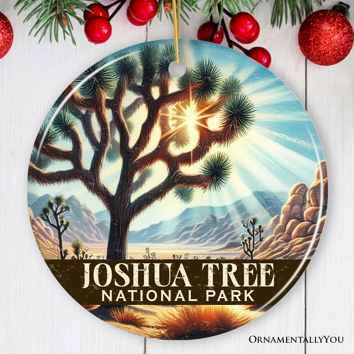 Rustic Joshua Tree National Park Ornament, California Desert Scene Christmas Gift and Nature Souvenir
