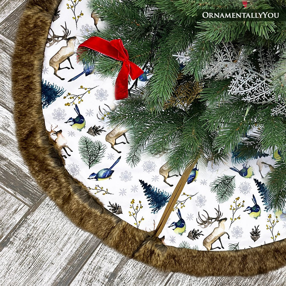 Rustic Nature Pattern Elegant Vintage Christmas Tree Skirt Tree Skirt Nantong Prince Home Fashion Co., Ltd. 48 Inches 