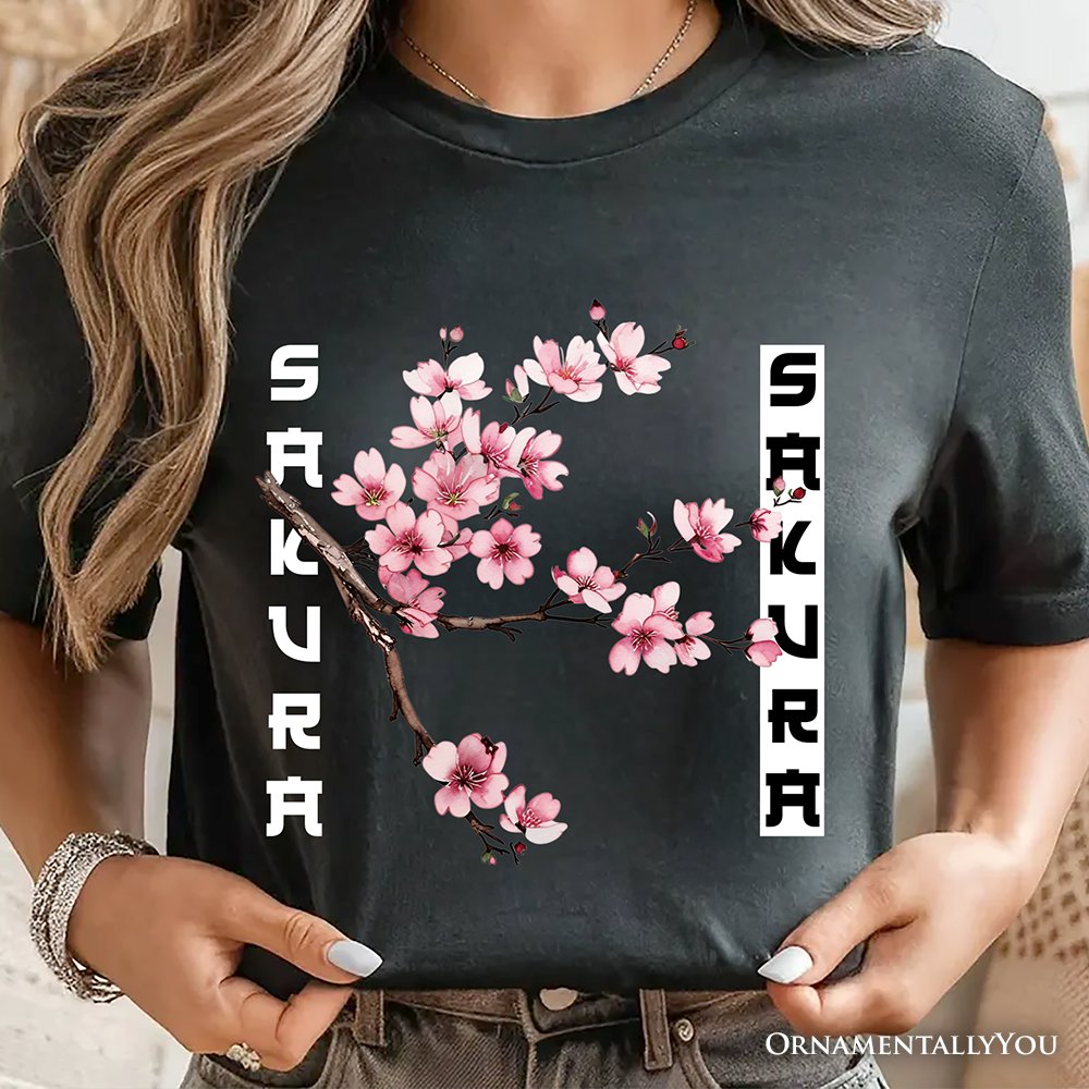 Sakura Cherry Blossom T-Shirt, Vintage Japanese Spring Floral Tee T-Shirts OrnamentallyYou 