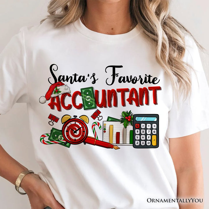Santa’s Favorite Accountant Christmas T-Shirt, Merry Holiday Tee for Bookkeepers T-Shirts OrnamentallyYou 